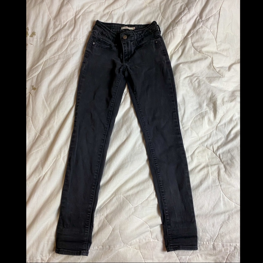 High waist Levi black skinny jeans